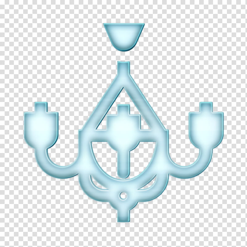 Chandelier icon Home Decoration icon Furniture and household icon, Anchor, Aqua, Water, Candle Holder, Logo, Symbol, Hanukkah transparent background PNG clipart