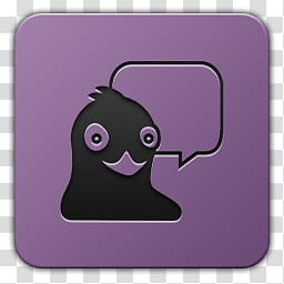 Icon , Pigin, square purple bird with empty chat head computer icon transparent background PNG clipart