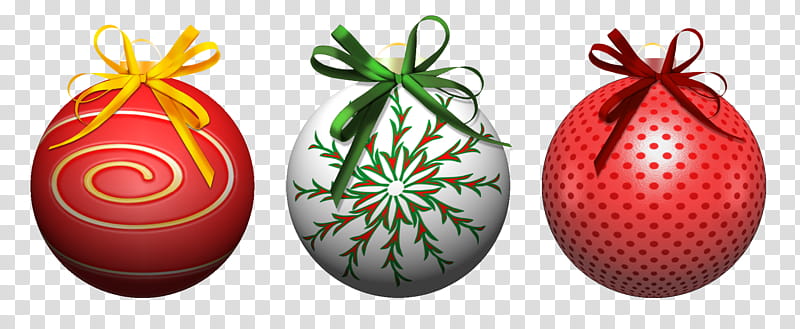 Three Christmas Baubles free to use transparent background PNG clipart