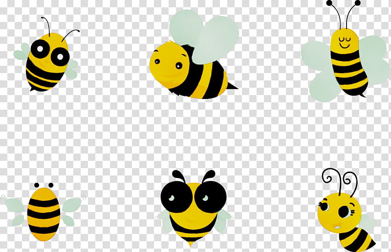 Bee, Honey Bee, Smiley, Yellow, Text Messaging, Lady Bird, Honeybee, Insect transparent background PNG clipart