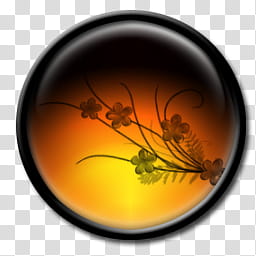 WolfmaNs Buttons, round black and orange flower icon transparent background PNG clipart
