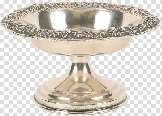 Silver Chalices, round steel footed vase transparent background PNG clipart