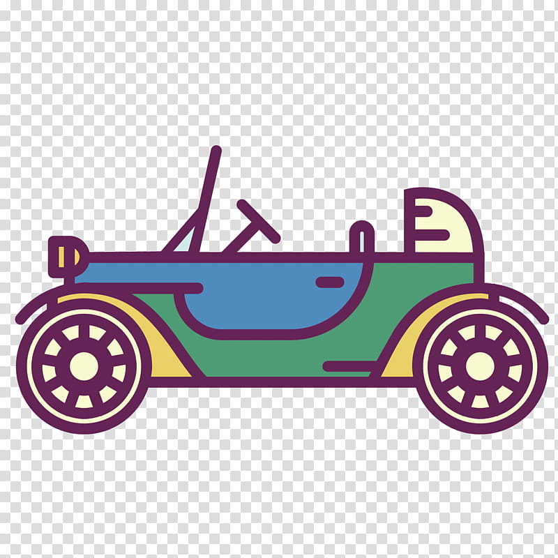 Vintage, Car, Cartoon, Convertible, Vehicle, Purple, Pink, Violet transparent background PNG clipart