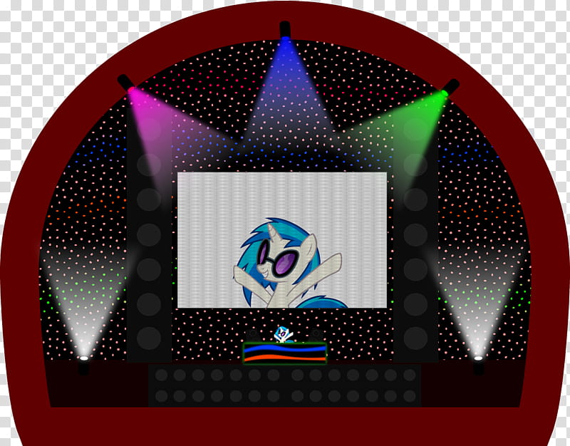 Vinyl Scratch on stage, My Little Pony character illustration transparent background PNG clipart