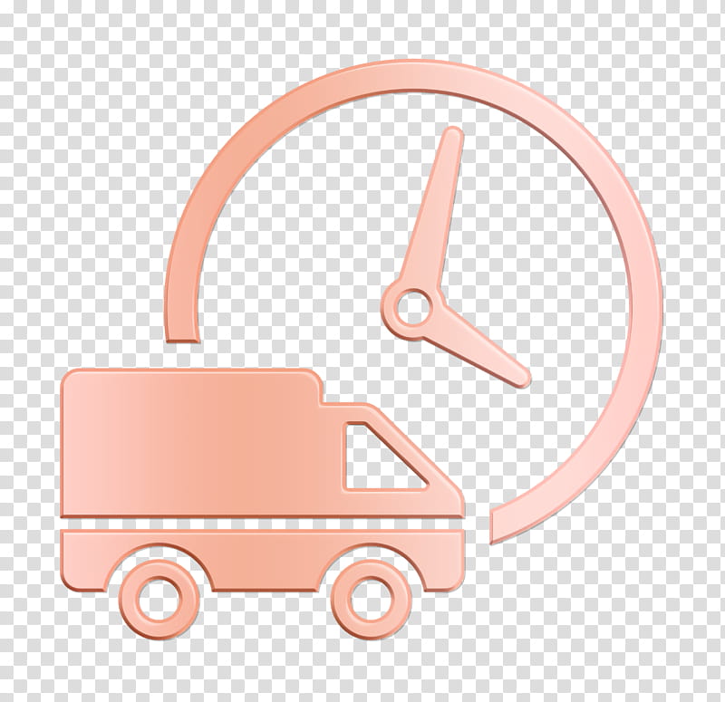 Truck icon transport icon Logistics delivery truck and clock icon, Logistics Delivery Icon, Pink, Vehicle transparent background PNG clipart