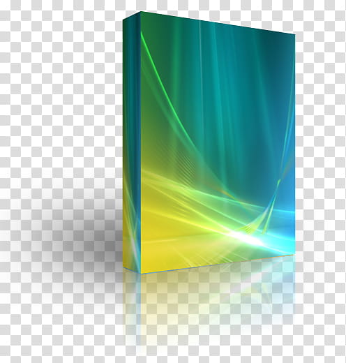 Vista DVD BOOK BOX, rectangular blue and yellow box art transparent background PNG clipart