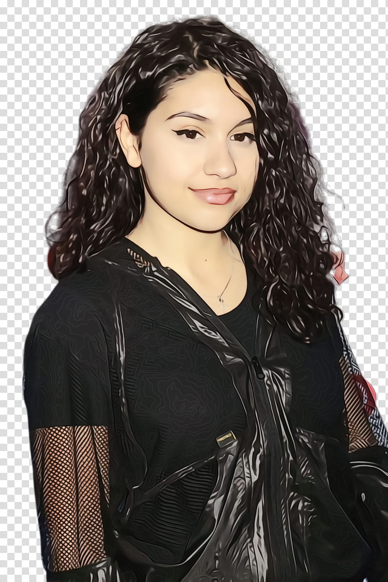 Alessia Cara Long hair Celebrity Musician, Watercolor, Paint, Wet Ink, Bangs, Singersongwriter, Jingle Ball, Model transparent background PNG clipart