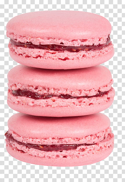 three pink French macaroons transparent background PNG clipart