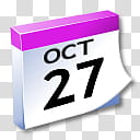 WinXP ICal, pink and white october  calendar graphic transparent background PNG clipart