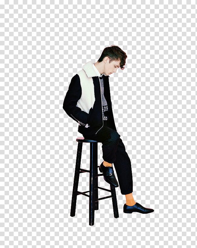 Troye Sivan , man sitting on bar stool transparent background PNG clipart