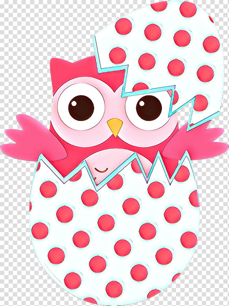 Polka dot, Cartoon, Pink, Owl, Bird Of Prey transparent background PNG clipart