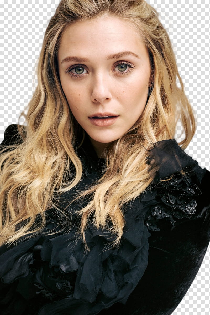 Elizabeth Olsen, woman wearing black shirt transparent background PNG clipart