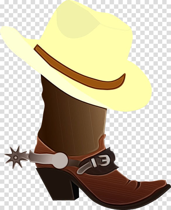 Cowboy hat, Watercolor, Paint, Wet Ink, Cowboy Boot, Cowboy Hat Hat, Western, Clothing transparent background PNG clipart