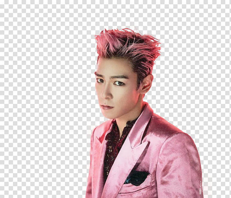 BIG BANG, man in pink suit jacket transparent background PNG clipart