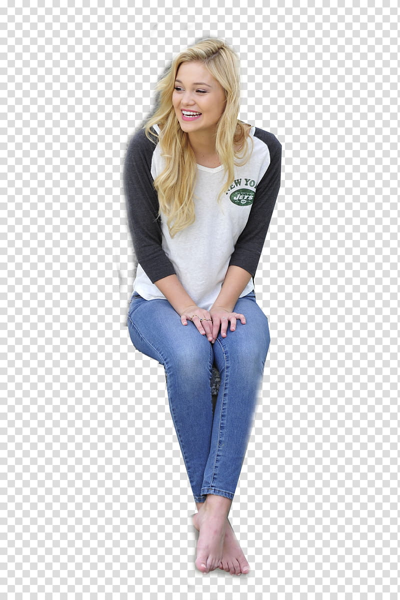 Olivia Holt, woman wearing white and black long-sleeved shirt transparent background PNG clipart