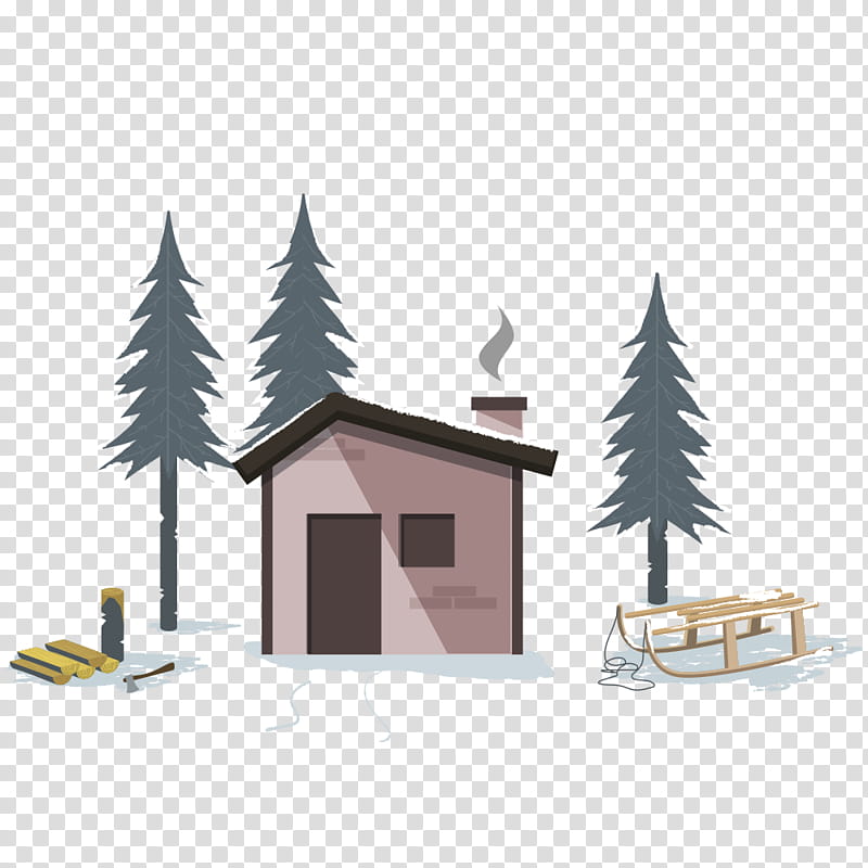Winter House Drawing, Artist, Snow, Home, Tree, Facade, Building, Sky transparent background PNG clipart