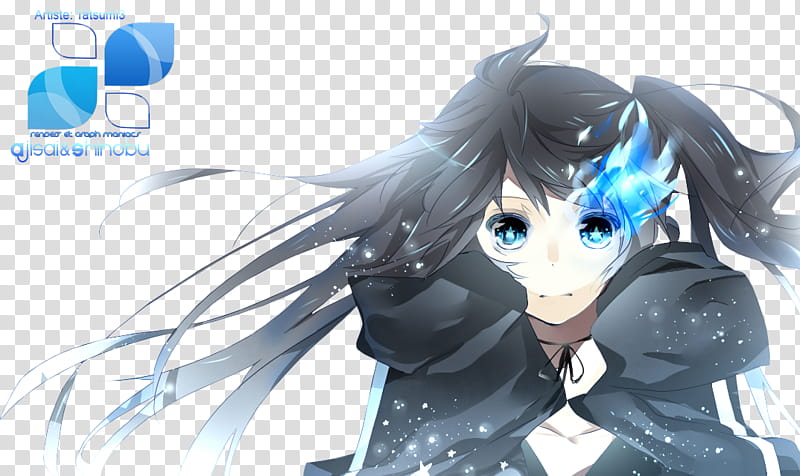 Render Black Rock Shooter, black haired female character illustration transparent background PNG clipart