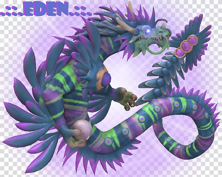 Spore Eden, purple and green dragon artwork transparent background PNG clipart