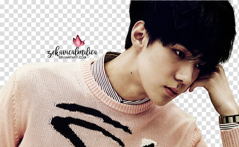 exo sehun love me right man leaning his head on left hand transparent background png clipart hiclipart