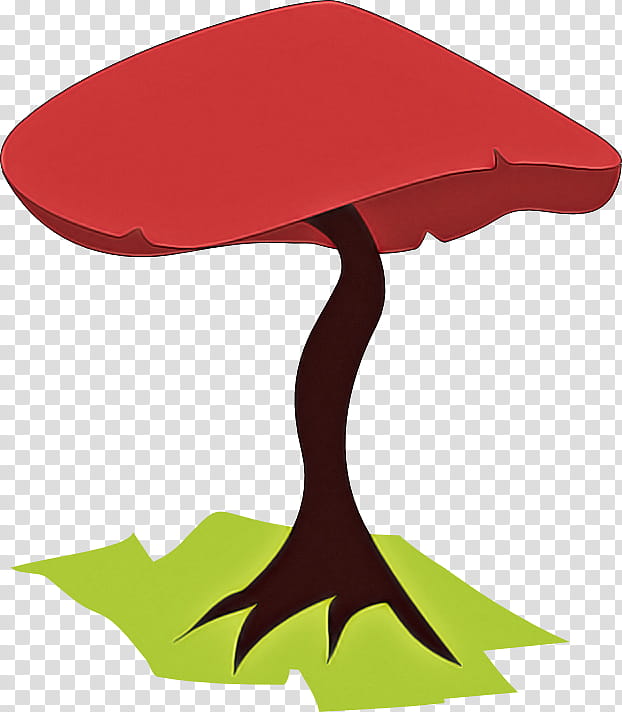 red table leaf mushroom tree, Plant, Furniture transparent background PNG clipart