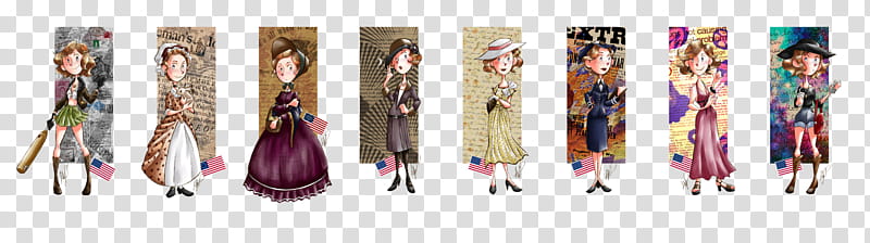 Fashion History Fem America, assorted female characters illustration transparent background PNG clipart