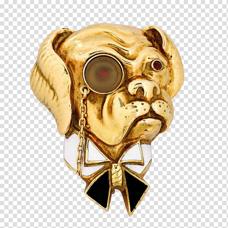 , gold-colored Bulldog-themed pendant transparent background PNG clipart