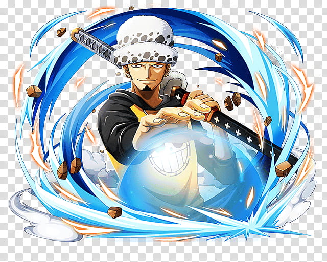 Trafalgar D Water Law the Surgeon of Death, One Piece character holding sword illustration transparent background PNG clipart