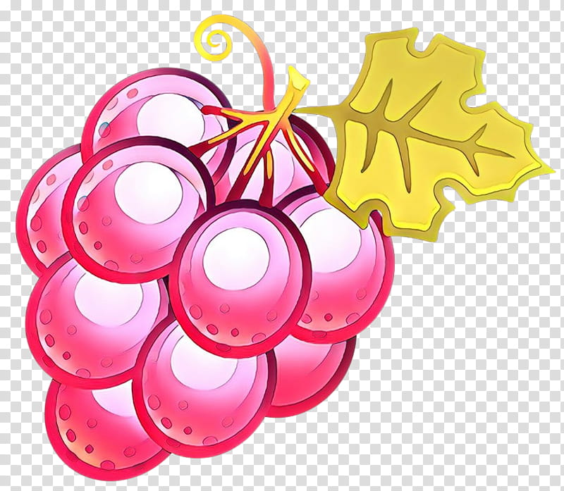 pink grape plant vitis, Cartoon, Ornament, Magenta, Grapevine Family transparent background PNG clipart