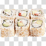 New DISCULPA, six sushis illustration transparent background PNG clipart