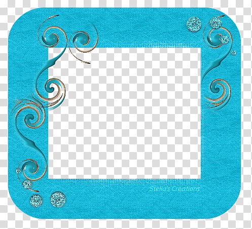Ocean Frame, blue frame transparent background PNG clipart