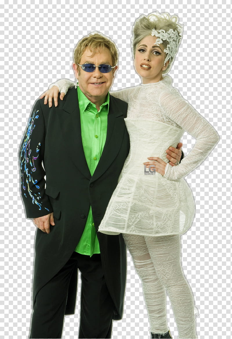 Lady GaGa and Elton John transparent background PNG clipart