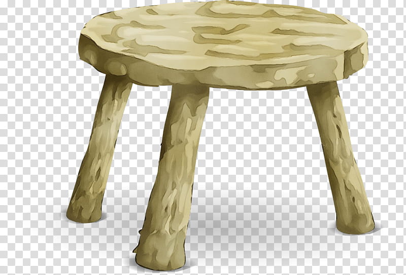 Watercolor Tree, Paint, Wet Ink, Feces, Furniture, Stool, Table, Outdoor Table transparent background PNG clipart