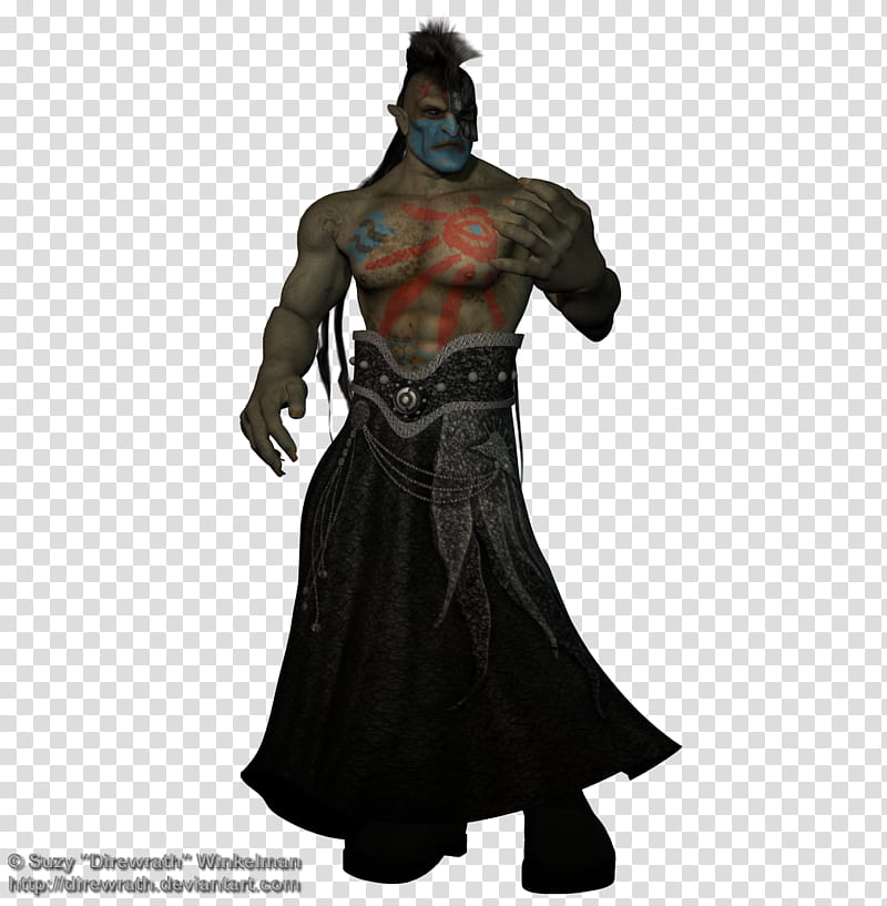 Orc Cleric, man in black skirt illustration transparent background PNG clipart
