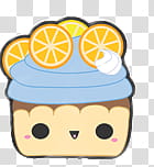 Kawaii cupcake, emoji cupcake transparent background PNG clipart