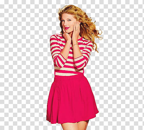 Taylor Swift, smiling Taylor Swift touching her cheeks transparent background PNG clipart