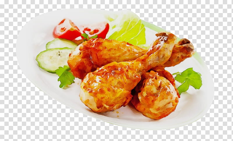 dish food cuisine ingredient fried food, Watercolor, Paint, Wet Ink, Chicken Tikka, Meat, Bakwan, Recipe transparent background PNG clipart
