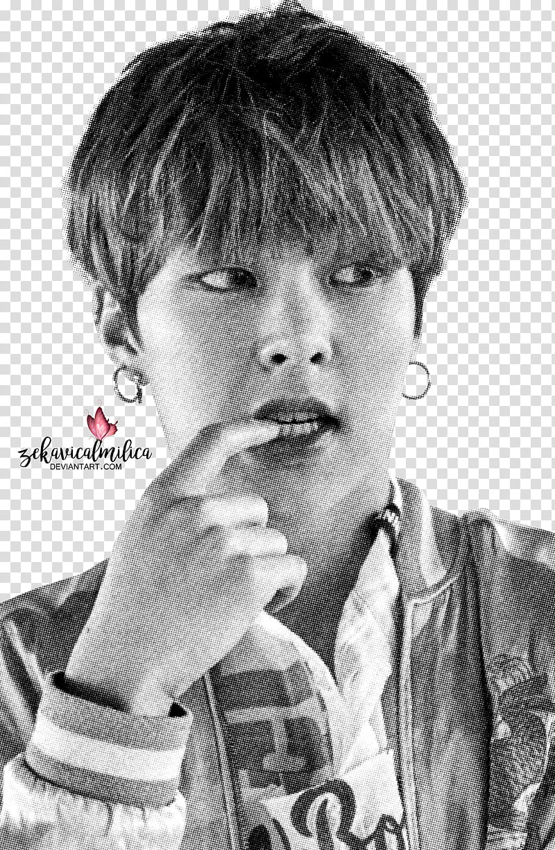 EXO Xiumin Lucky One, man putting his finger in mouth transparent background PNG clipart