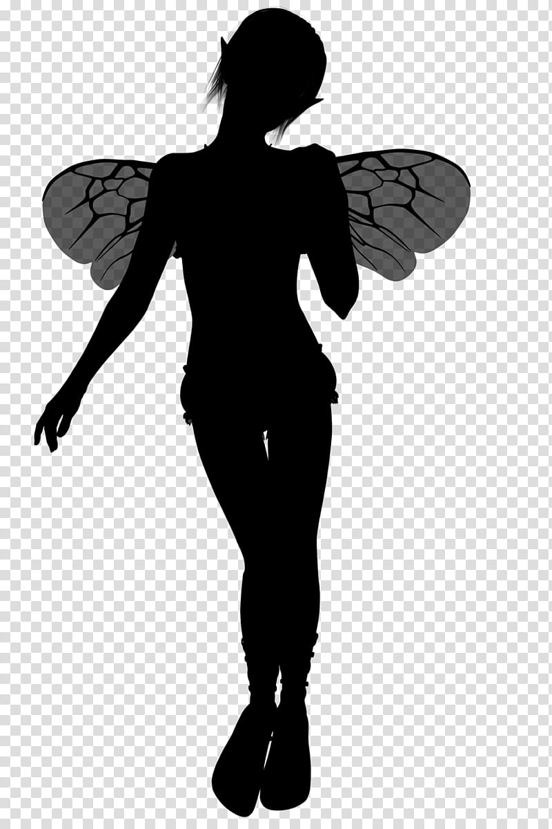 Faerie Silhouettes , silhouette of fairy standing transparent background PNG clipart