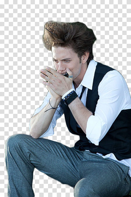 Jackson Rathbone, man playing harmonica transparent background PNG clipart