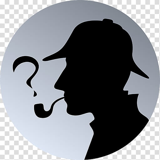 Detective, Sherlock Holmes, Silhouette, Head transparent background PNG clipart