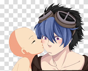 Just a peck, Collab, woman kissing man illustration transparent background PNG clipart thumbnail