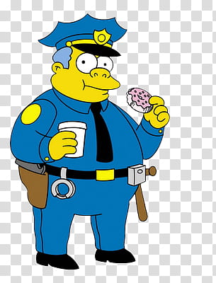 Los Simpsons  texto P, policeman the simpsons character transparent background PNG clipart