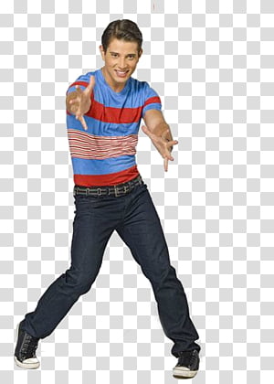 man wearing red and blue striped shirt and blue denim jacket transparent background PNG clipart thumbnail