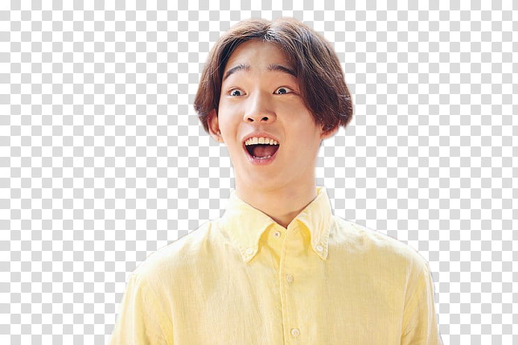 TaeHyun, man in yellow collared top transparent background PNG clipart