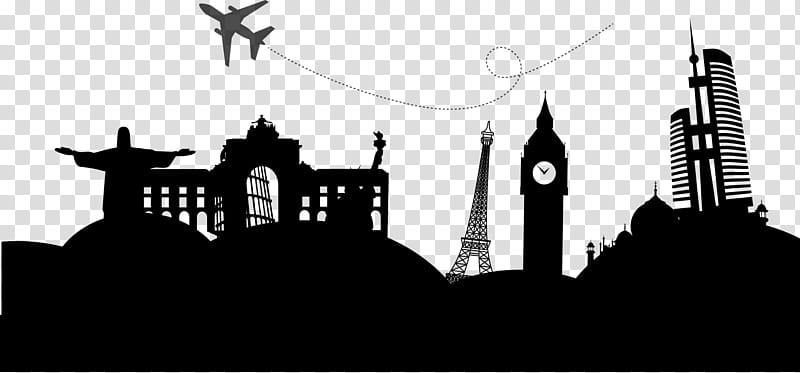 City Skyline Silhouette, Cartoon, Spire Inc, Black M, Landmark, White, Blackandwhite, Human Settlement transparent background PNG clipart