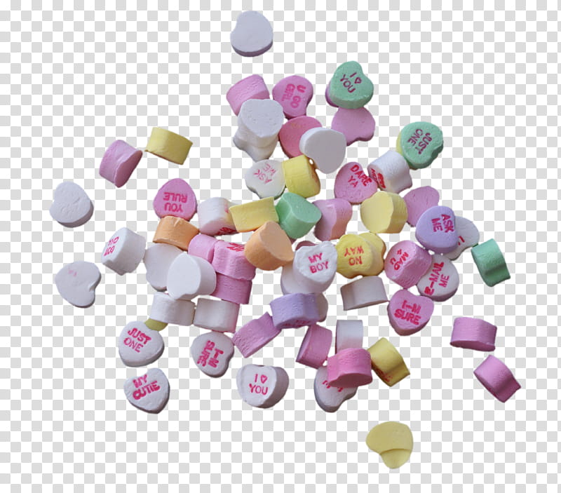 Candy Hearts s, assorted-color candies transparent background PNG clipart