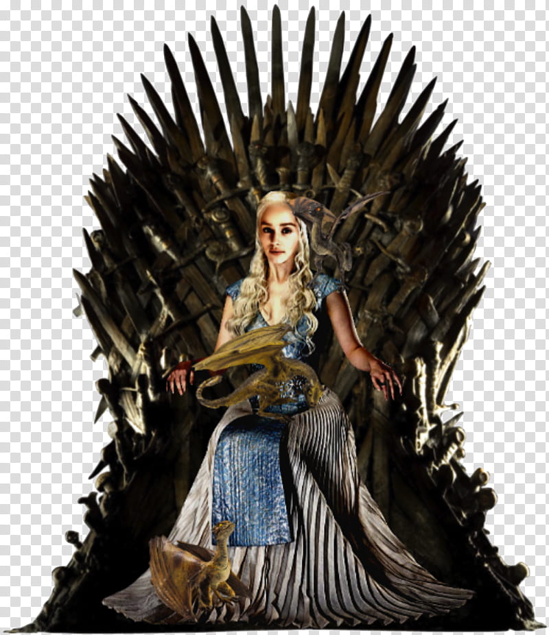 Daenerys on Iron Throne with Dragons transparent background PNG clipart