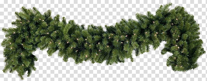 Xmas garland , green Christmas tree decor transparent background PNG clipart