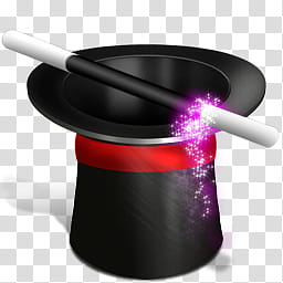 black magician hat and stick illustration transparent background PNG clipart