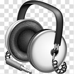 iTunes Icon , Default White_x, gray corded over-ear headphones transparent background PNG clipart